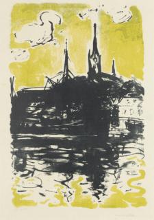 Emil Nolde - Kirche und Schiff, Sonderburg (S./M. L21)