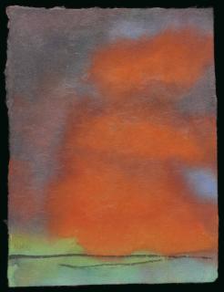 Emil Nolde - Landschaft mit hohem Himmel und roten Wolken