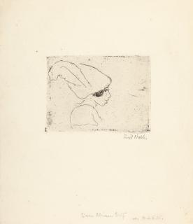 Emil Nolde - Mädchenprofil
