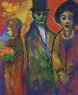 Emil Nolde - Mann und zwei Frauen