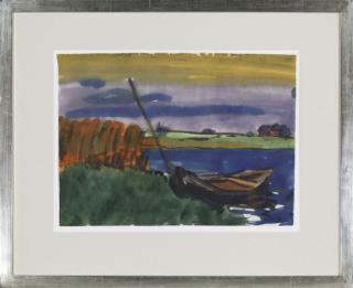 Emil Nolde - Marschlandschaft mit Fischerboot