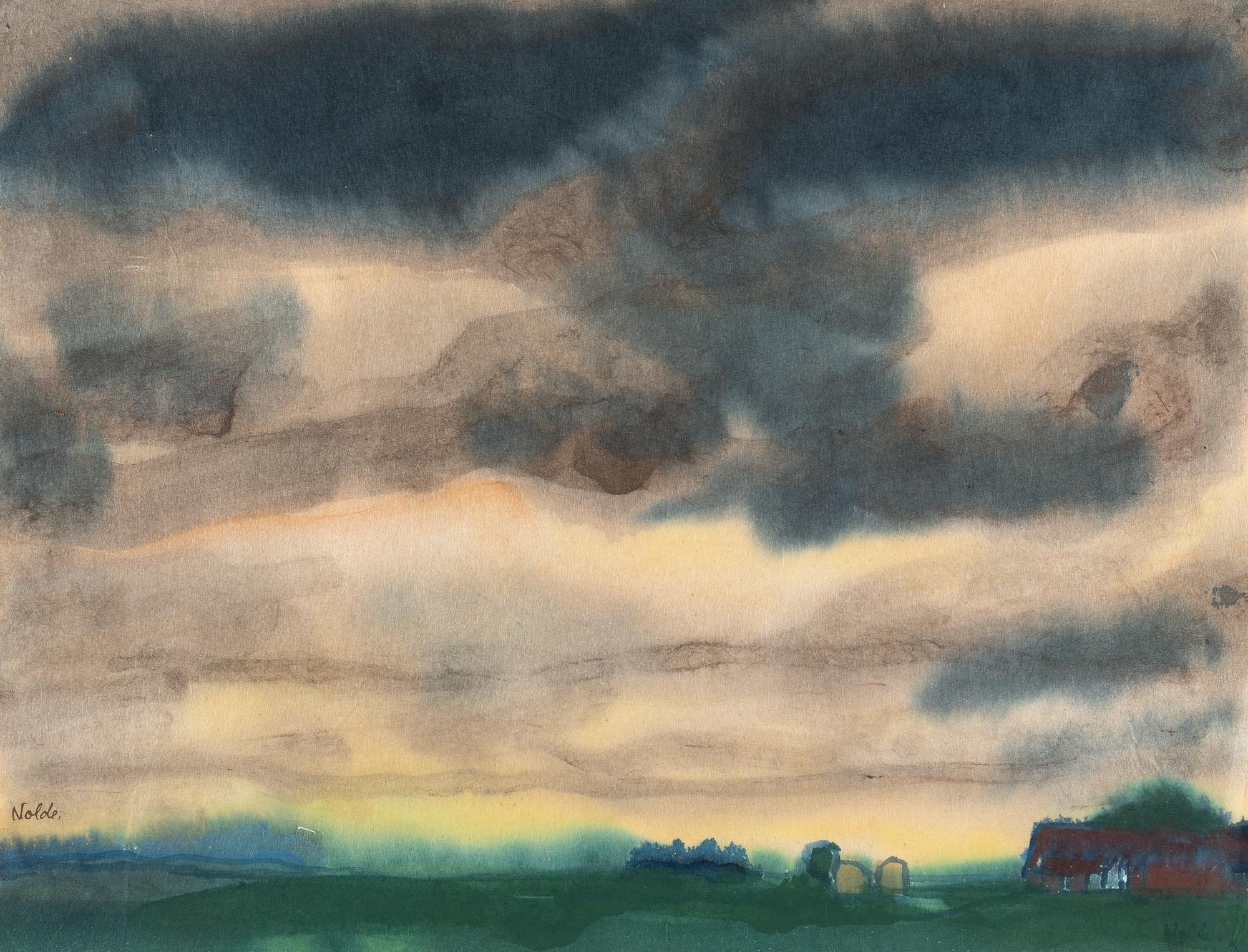 Emil Nolde - Marschlandschaft mit hohen grauen Wolken