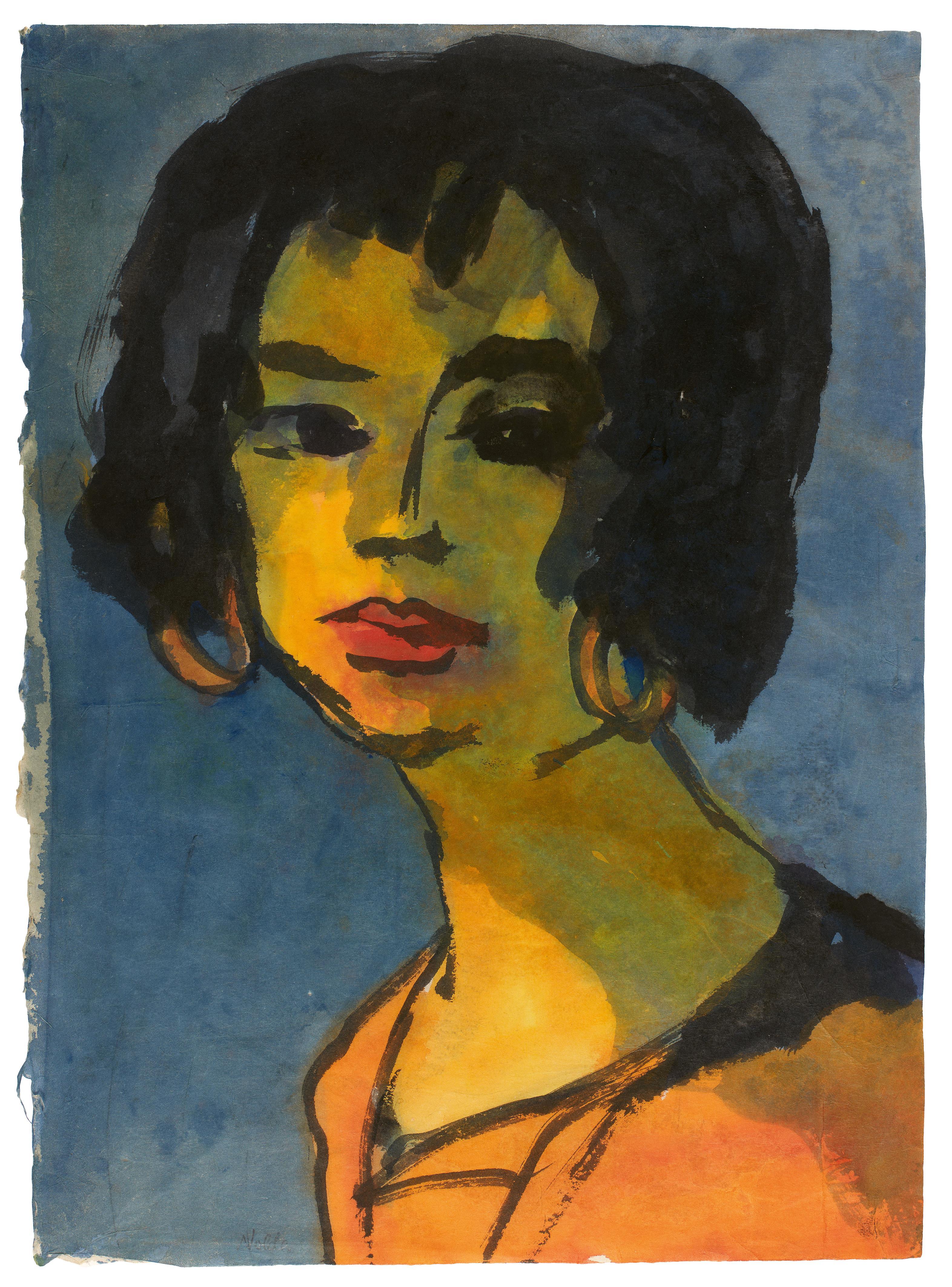 Emil Nolde - Portrait einer jungen Frau (mit Ohrringen)