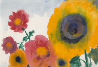 Emil Nolde - Rotgelbe Sonnenblume Und Sommerblumen (Red Yellow Sunflower And Summer Flowers)