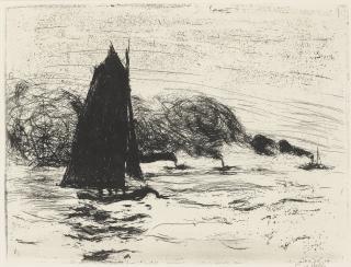 Emil Nolde - Segler Und Drei Kleine Dampfer (Schiefler 140)