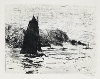 Emil Nolde - Segler Und Drei Kleine Dampfer (Schiefler 140)