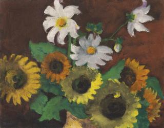 Emil Nolde - Sonnenblumen und weisse Dahlien