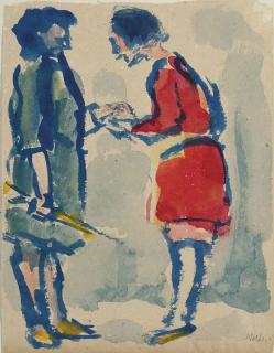 Emil Nolde - Theaterszene, Zwei Mädchen