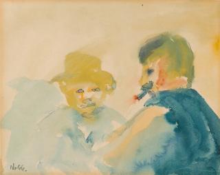 Emil Nolde - Unterhaltung (Zwei Bauern im Gespräch)