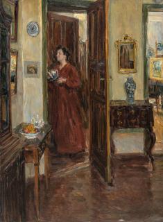 Emil Pottner - Der Morgenkaffee (Junge Frau mit Tablett)