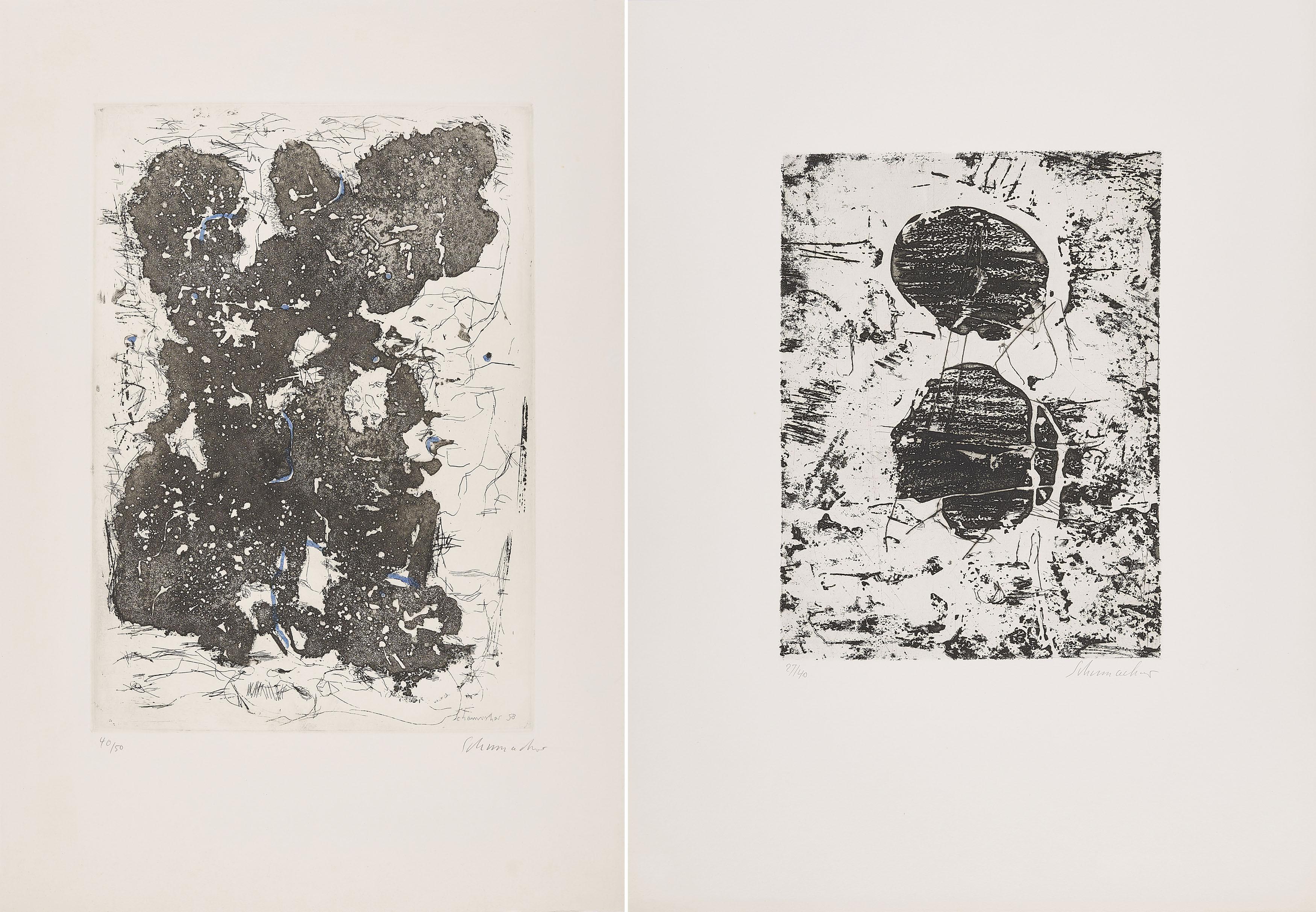 Emil Schumacher - Konvolut von 2 Radierungen.