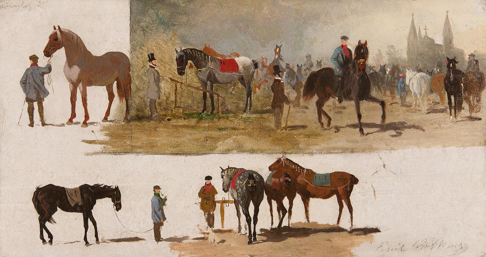 Emil Volkers - „Skizzen zum Kölner Pferdemarkt“.