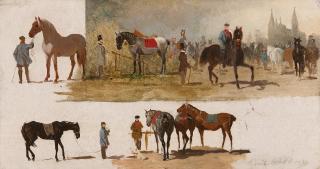 Emil Volkers - „Skizzen zum Kölner Pferdemarkt“.