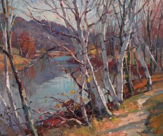 Emile Albert Gruppe - Birch Trees in Autumn