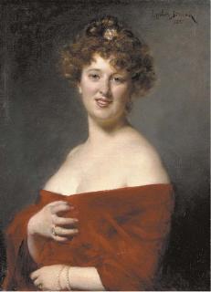 Emile-Auguste Carolus-Duran - Portrait of a Lady dressed in Red