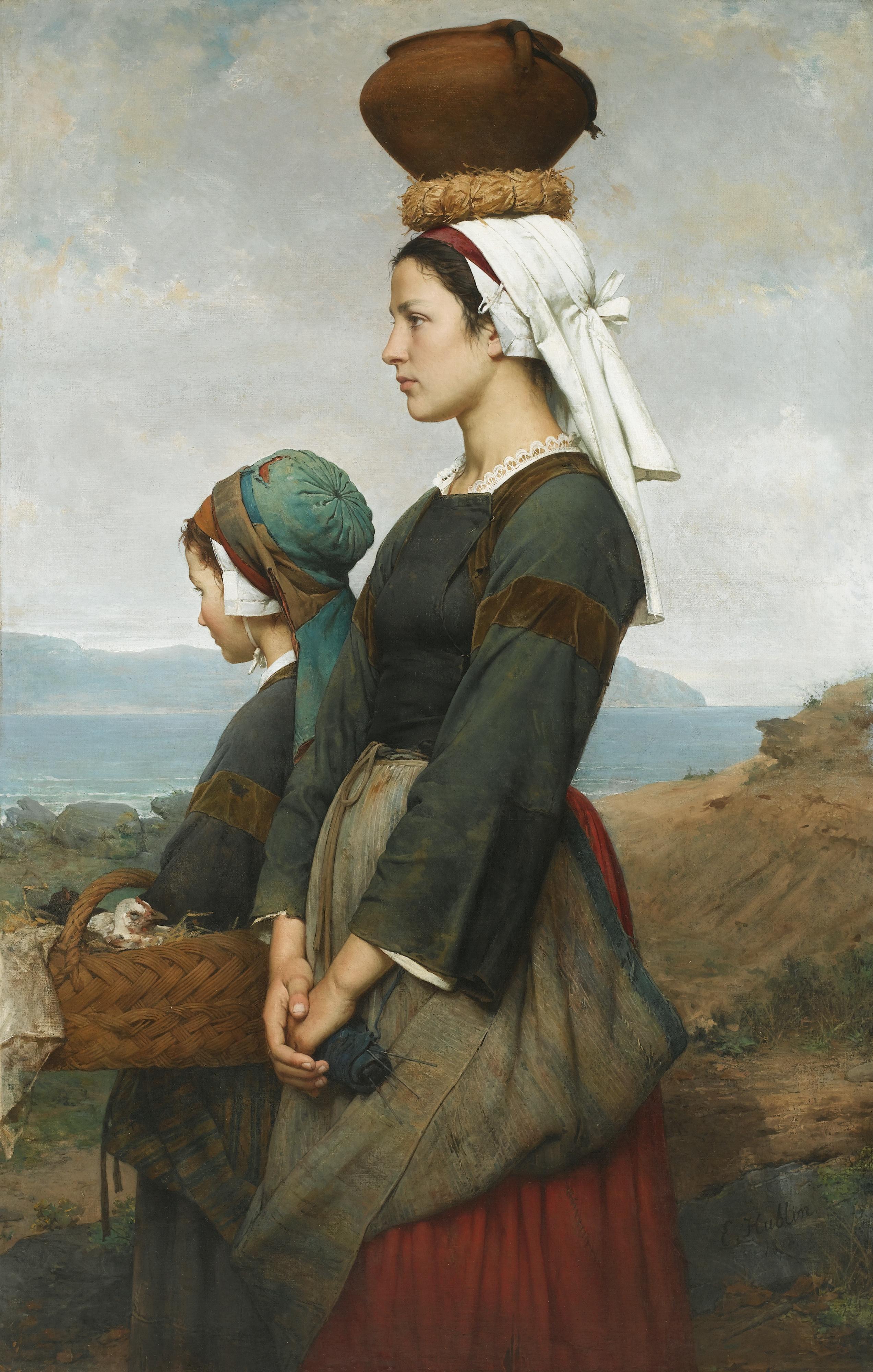 Emile-Auguste Hublin - French le Chemin Du Marché, Finistère