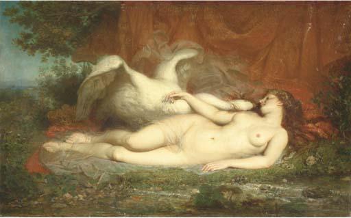 Emile-Auguste Hublin - Léda Et Le Cygne
