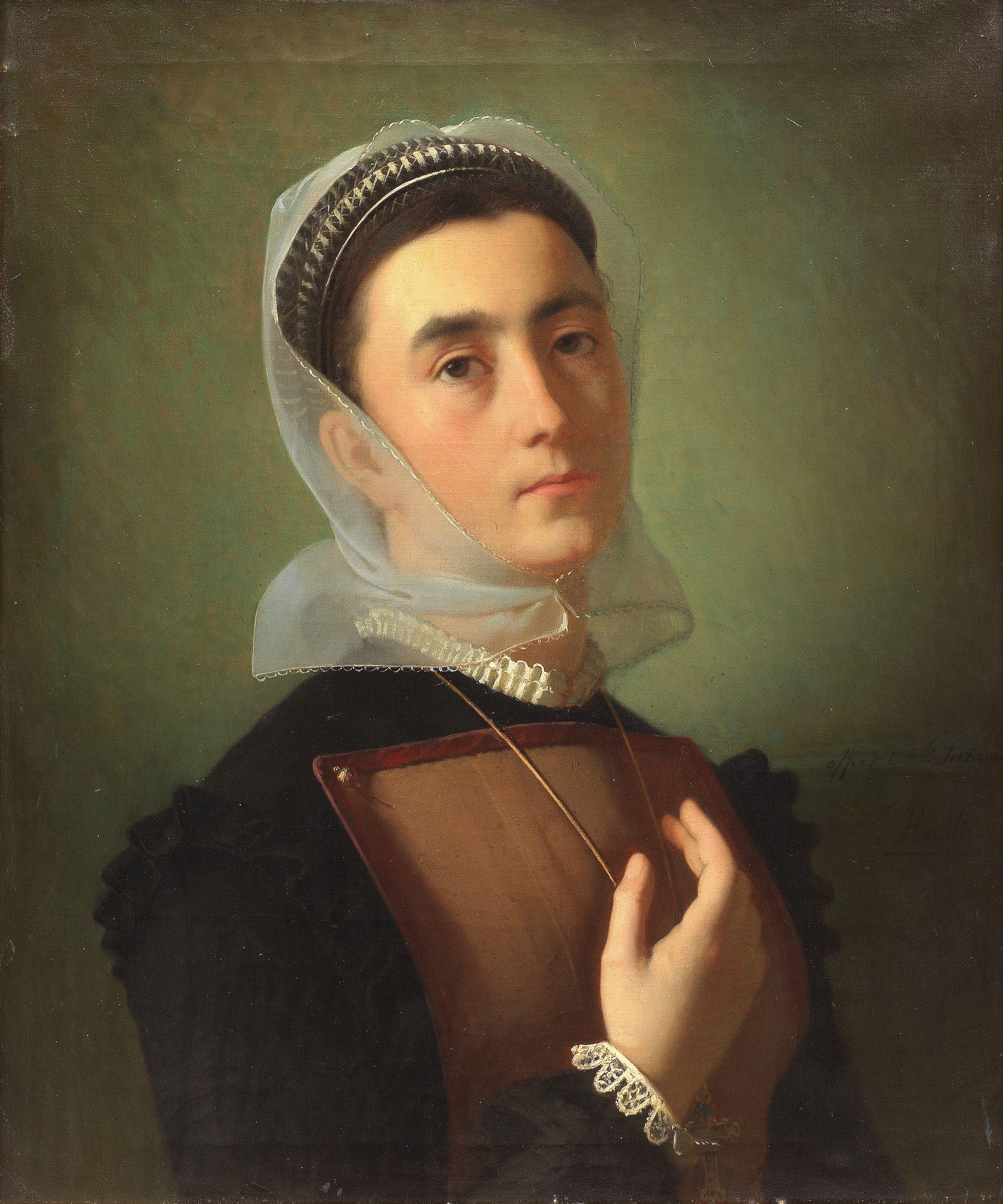 Emile Auguste Hublin - Portrait of lady,