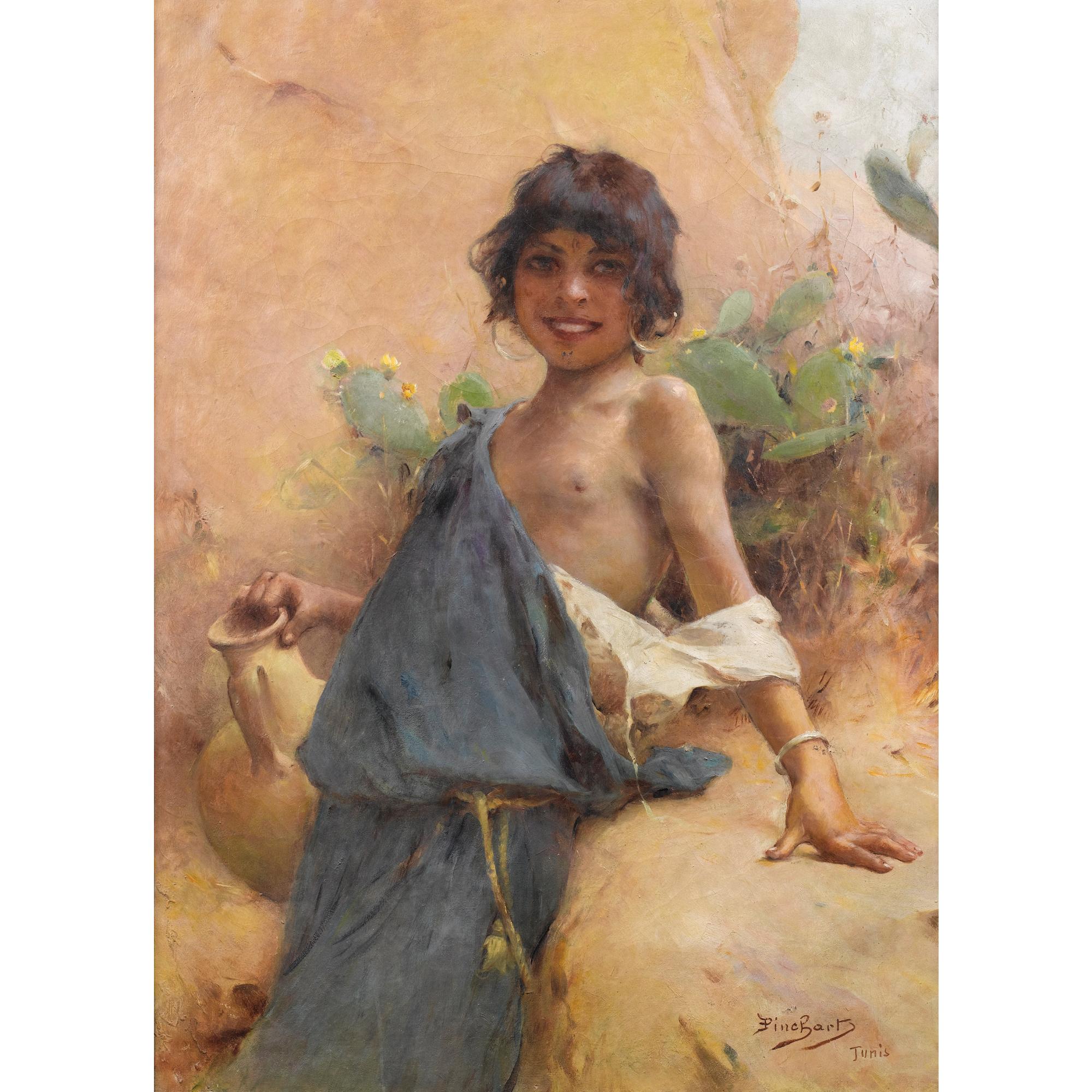 Emile-Auguste Pinchart - La Jeune Tunisienneemile-Auguste Pinchart ; The Tunisian Girl ; Signed And Located Lower Right ; Oil On Canvas