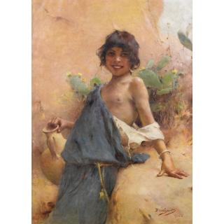Emile-Auguste Pinchart - La Jeune Tunisienneemile-Auguste Pinchart ; The Tunisian Girl ; Signed And Located Lower Right ; Oil On Canvas