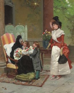 Emile Auguste Pinchart - The family visit