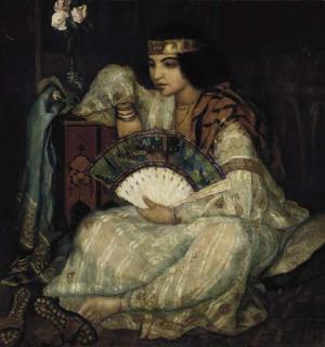 Emile Bernard - A Seated Oriental Beauty