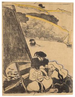 Emile Bernard - Bretons dans une barque ou Le retour du pardon