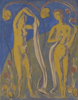 Emile Bernard - Femmes nues sur fonds bleus