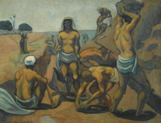 Émile Bernard - Les Fellahs (Les Terrassiers Égyptiens; Travailleurs Arabes; Travailleurs Près Du Nil)