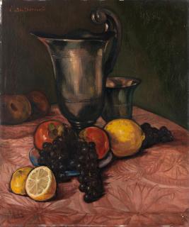 Émile Bernard - \'Natre Morte Aux Fruits, Broc Et Gobelet\'