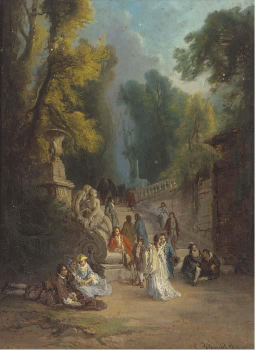 Emile Blondel - Strolling on a summer\'s day