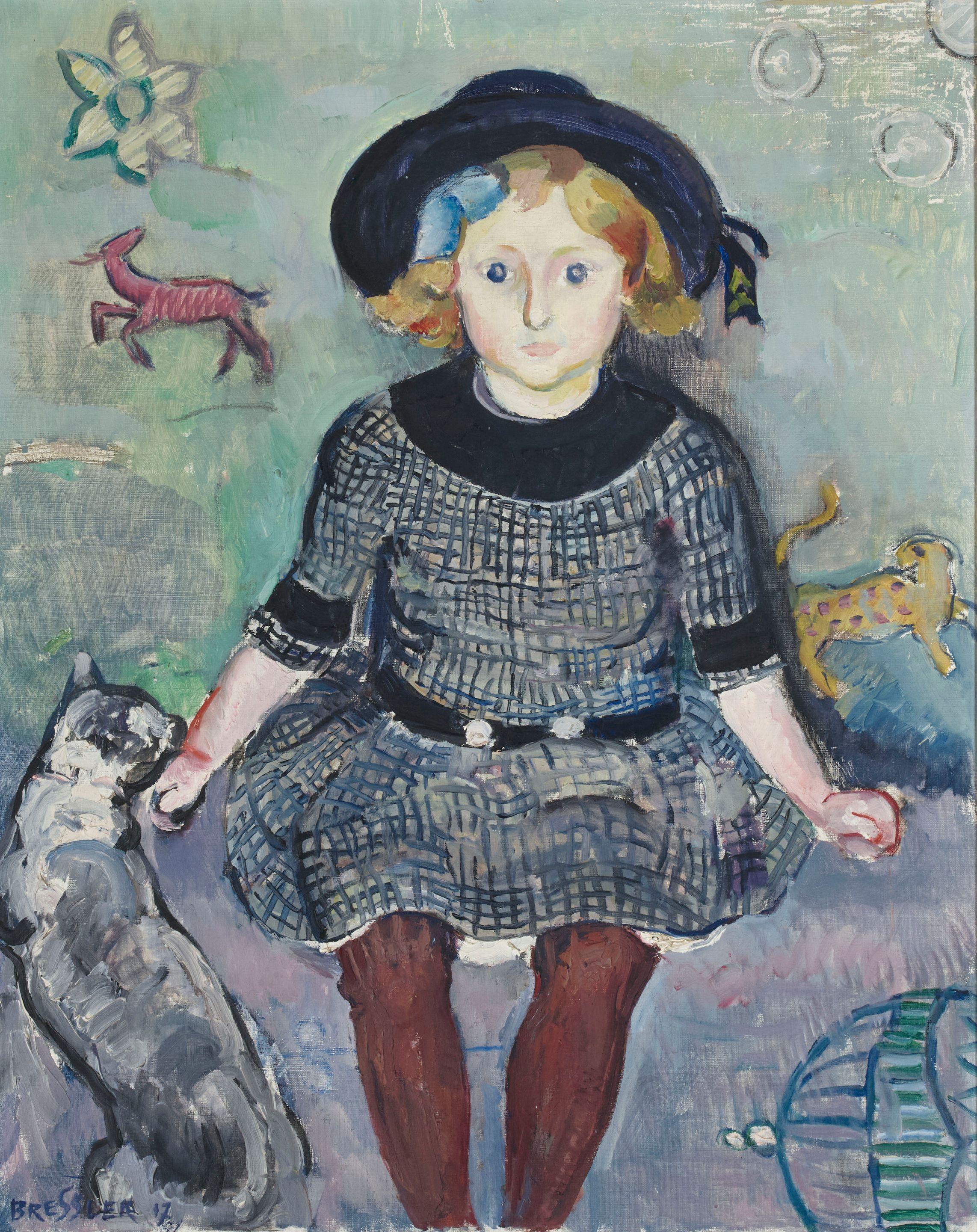 Emile Bressler - Enfant blonde 28 3/4 x 23 1/4in (73 x 59.1cm)