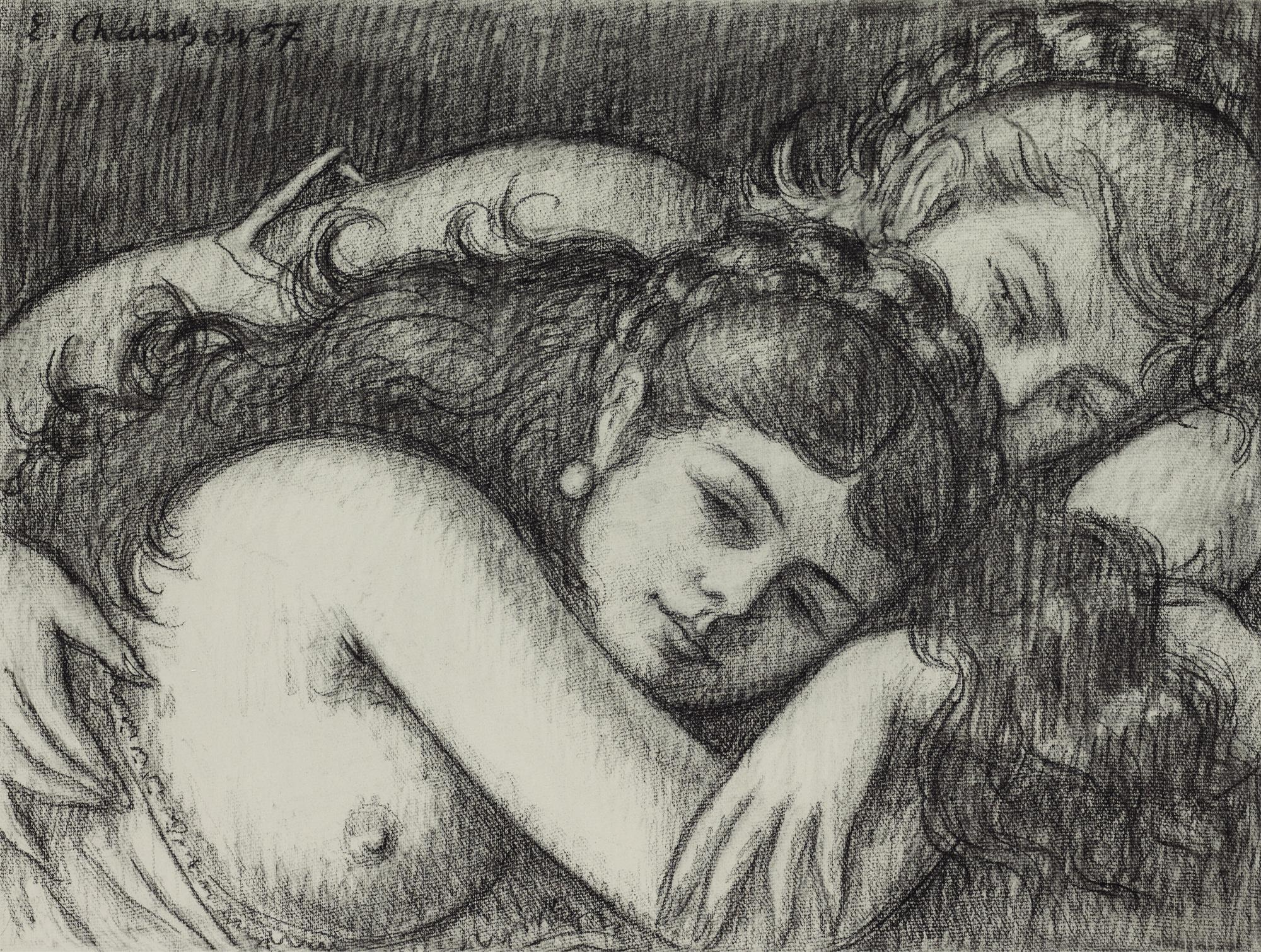 Emile Chambon - Deux Jeunes Filles Nues, 1957