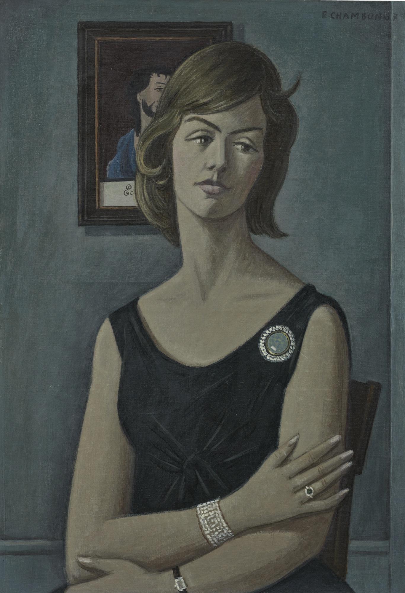 Emile Chambon - Portrait D\'Une Jeune Femme, 1967