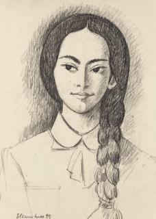 Emile Chambon - Portrait D\'Une Jeune Fille, 1959