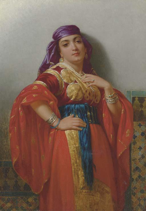 Emile-Charles-Hippolyte Lecomte-Vernet - An Oriental Beauty