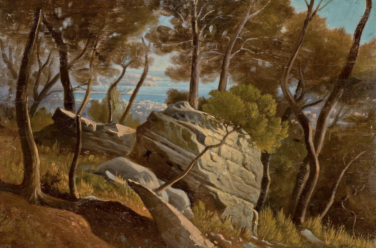 Emile Charles Joseph Loubon - Paysage Provençal De Bord De Mer (Recto); Village Méridional (Verso)