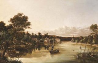 Emile-Charles Lambinet - A fisherman in a punt