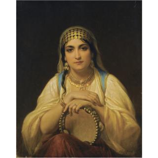 Emile Charles Lecomte-Vernet - French la Femme Au Tambourin