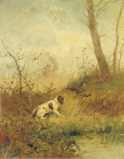 Emile Charlet - Chasse dans le marais