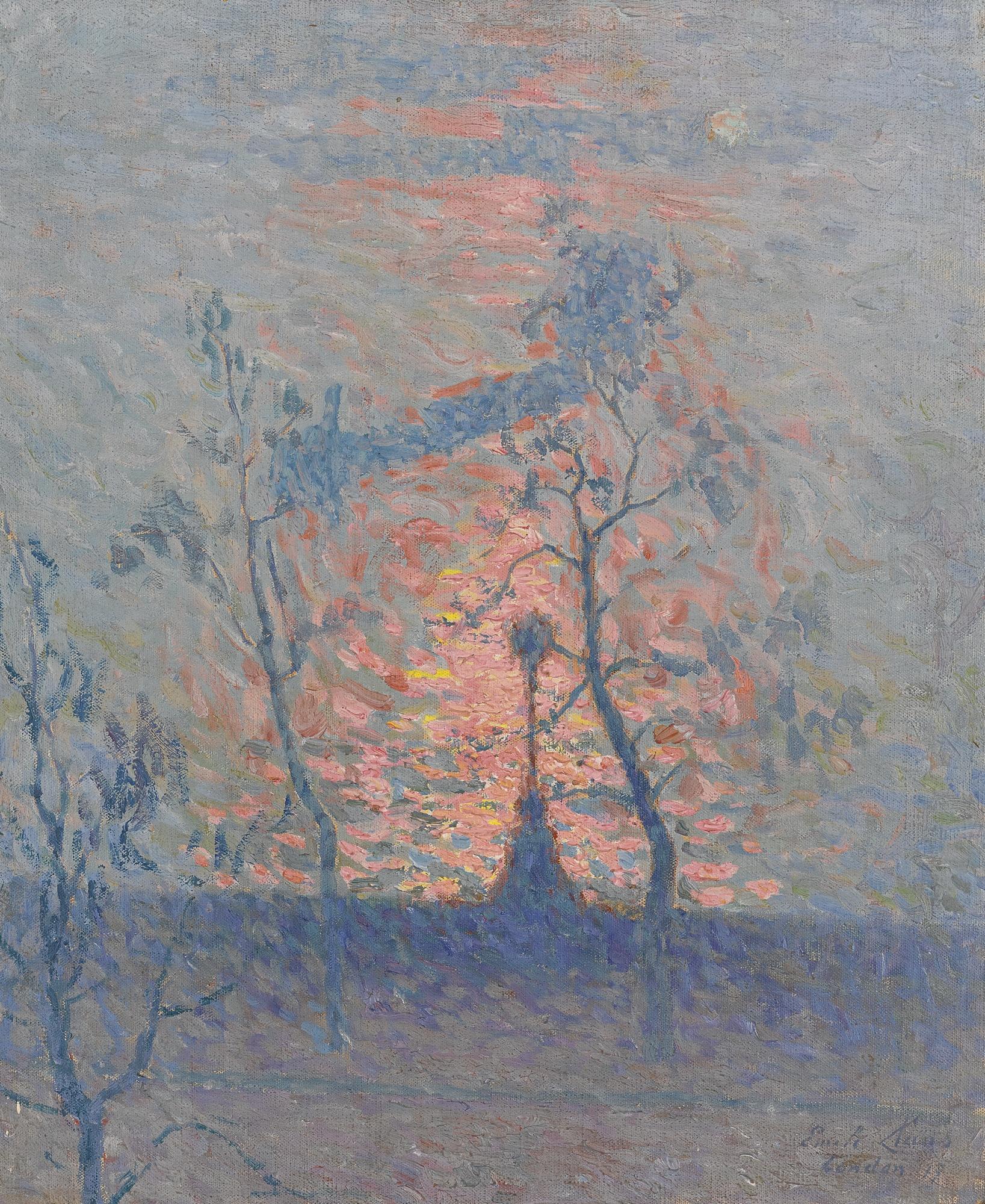 Emile Claus - Belgian coucher De Soleil Sur La Tamise