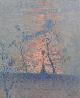 Emile Claus - Belgian coucher De Soleil Sur La Tamise