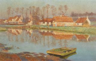 Emile Claus - Belgian village De Deurle / Het Dorp Van Deurle