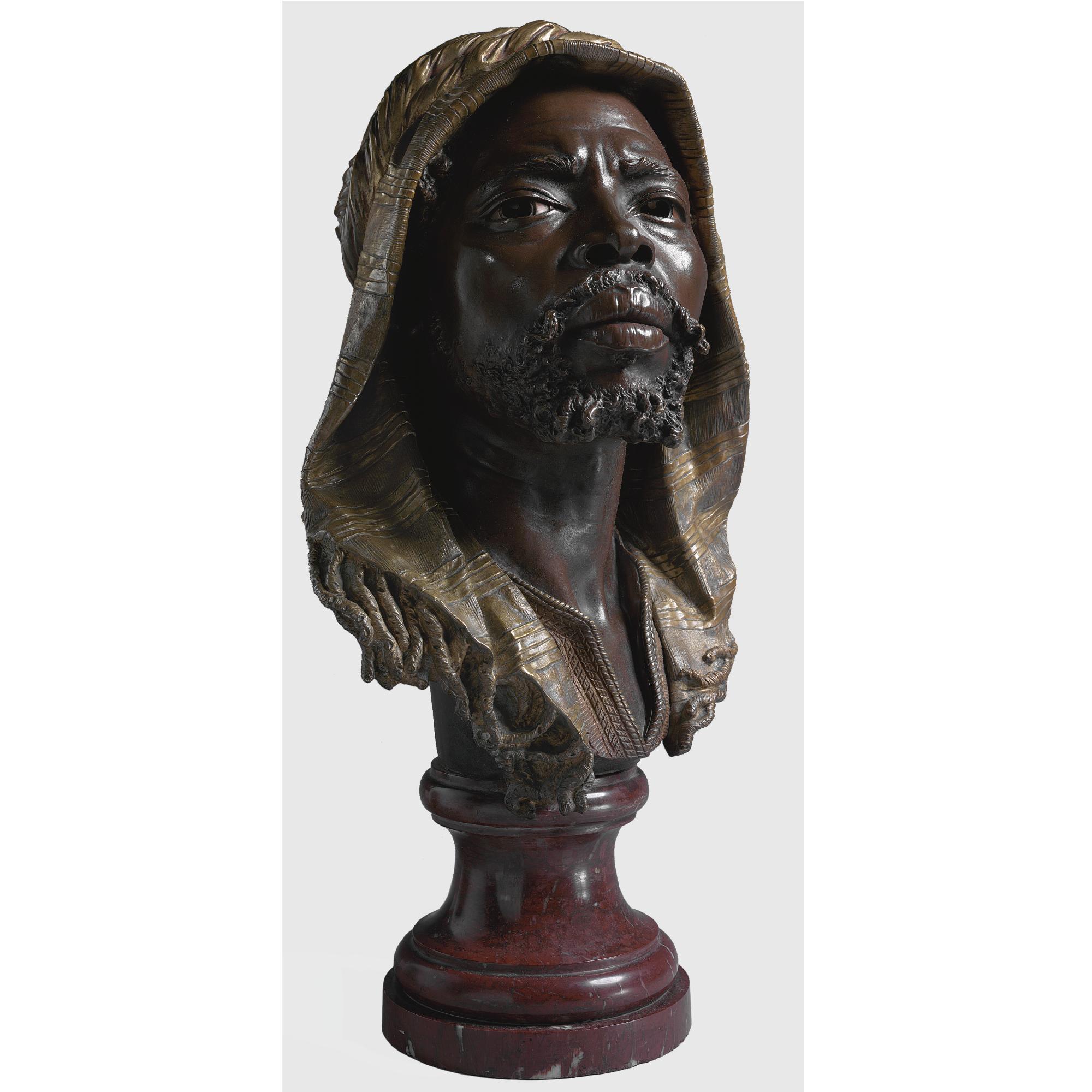 Emile-Coriolan-Hippolyte Guillemin - French Bust Of A Nubian