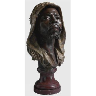Emile-Coriolan-Hippolyte Guillemin - French Bust Of A Nubian