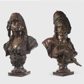 Émile-Coriolan-Hippolyte Guillemin - French Janissaire Du Sultant Mahmoud Ii And Jeune Fille Du Caire