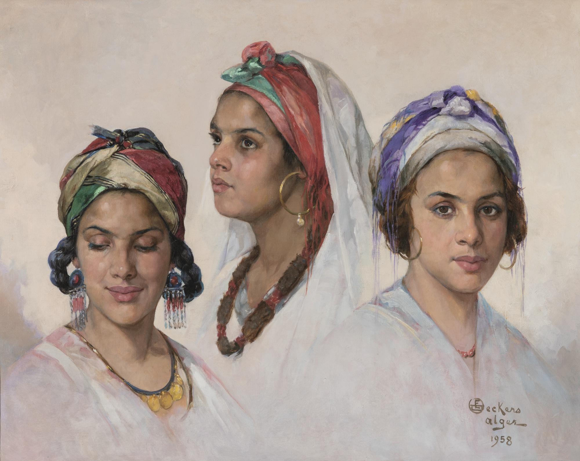 Emile Deckers - Portrait Of Three Algerian Women