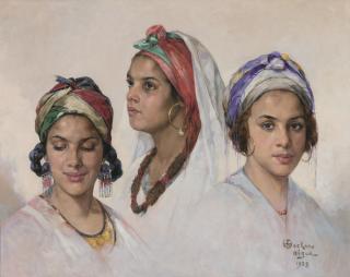 Emile Deckers - Portrait Of Three Algerian Women