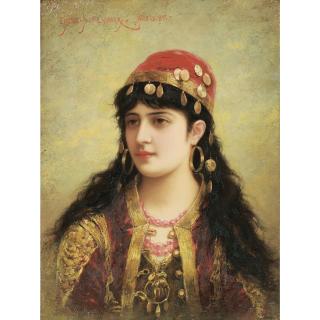 Emile Eisman Semenovski - L\'Orientaleemile Eisman Semenovski ; Oriental Woman ; Signed, Dated And Located Upper Left Paris 1888 ; Authenticated By The Artist On The Reverse