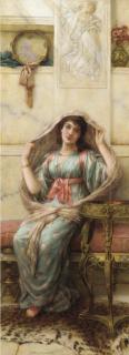 Emile Eisman-Semenowsky - A seated young lady in a shawl